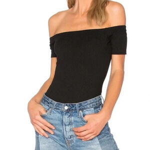CAPULET New Women’s Small Stretchy Ribbed Off The Shoulder Bodysuit